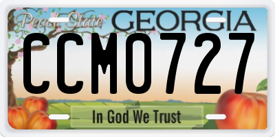 GA license plate CCM0727
