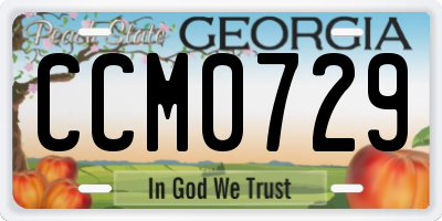 GA license plate CCM0729