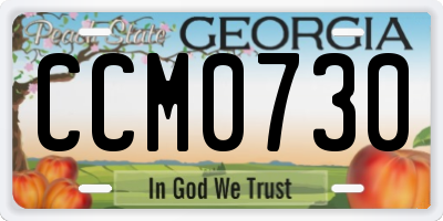 GA license plate CCM0730