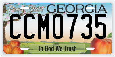 GA license plate CCM0735