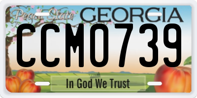 GA license plate CCM0739