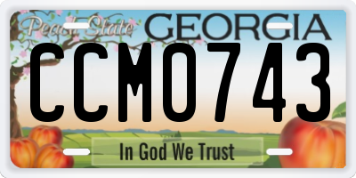 GA license plate CCM0743