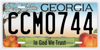 GA license plate CCM0744
