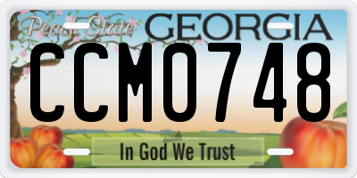GA license plate CCM0748