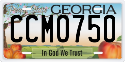 GA license plate CCM0750