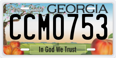 GA license plate CCM0753