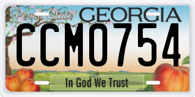 GA license plate CCM0754