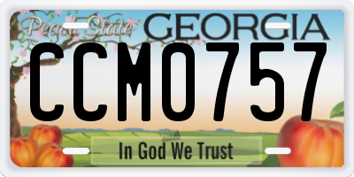 GA license plate CCM0757
