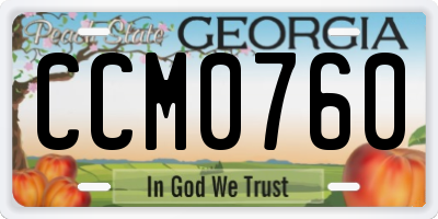 GA license plate CCM0760