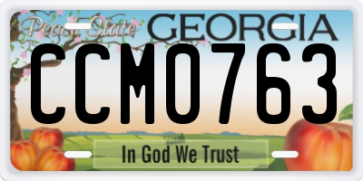 GA license plate CCM0763