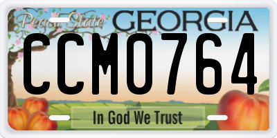 GA license plate CCM0764