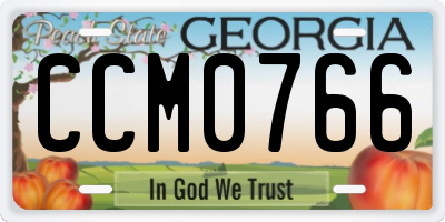 GA license plate CCM0766