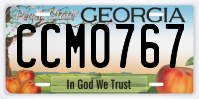 GA license plate CCM0767