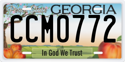 GA license plate CCM0772