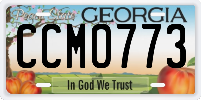 GA license plate CCM0773