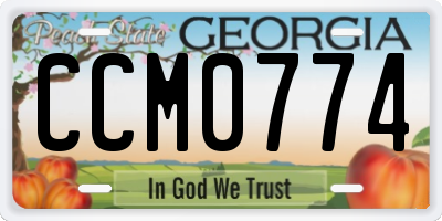 GA license plate CCM0774