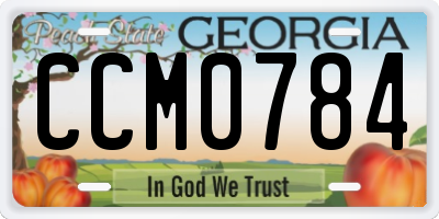 GA license plate CCM0784