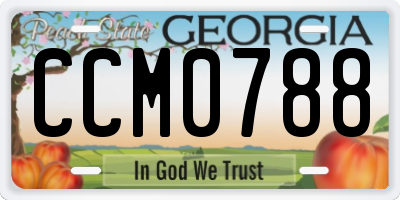 GA license plate CCM0788