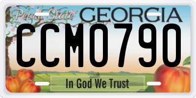 GA license plate CCM0790