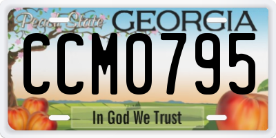 GA license plate CCM0795