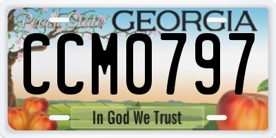 GA license plate CCM0797