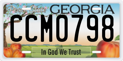 GA license plate CCM0798