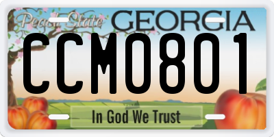 GA license plate CCM0801