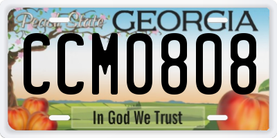 GA license plate CCM0808