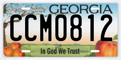 GA license plate CCM0812