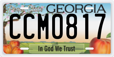 GA license plate CCM0817