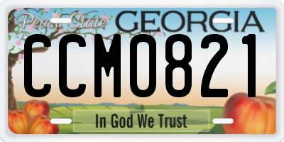 GA license plate CCM0821