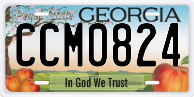 GA license plate CCM0824
