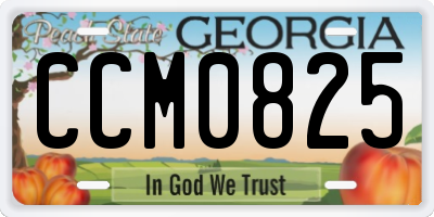 GA license plate CCM0825
