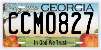 GA license plate CCM0827
