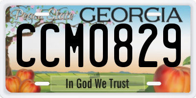 GA license plate CCM0829