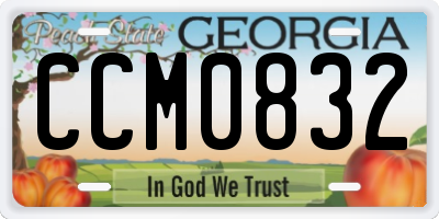 GA license plate CCM0832