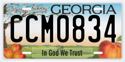 GA license plate CCM0834