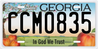 GA license plate CCM0835