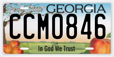 GA license plate CCM0846