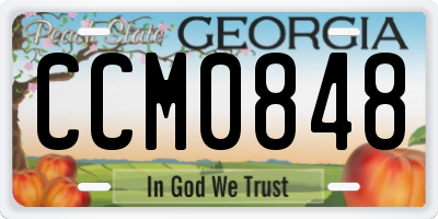 GA license plate CCM0848