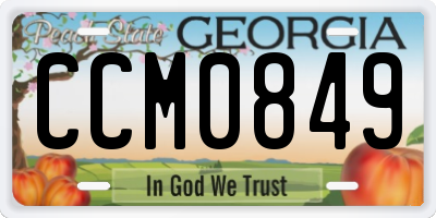 GA license plate CCM0849