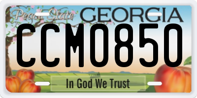GA license plate CCM0850