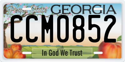 GA license plate CCM0852