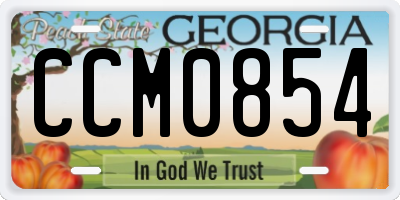 GA license plate CCM0854