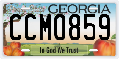 GA license plate CCM0859