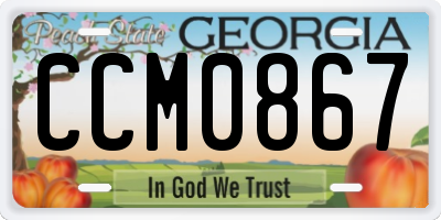GA license plate CCM0867