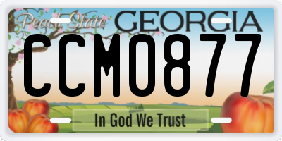 GA license plate CCM0877