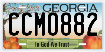 GA license plate CCM0882