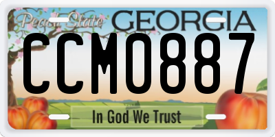 GA license plate CCM0887