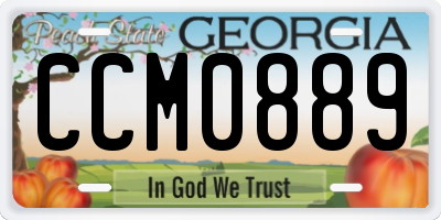 GA license plate CCM0889